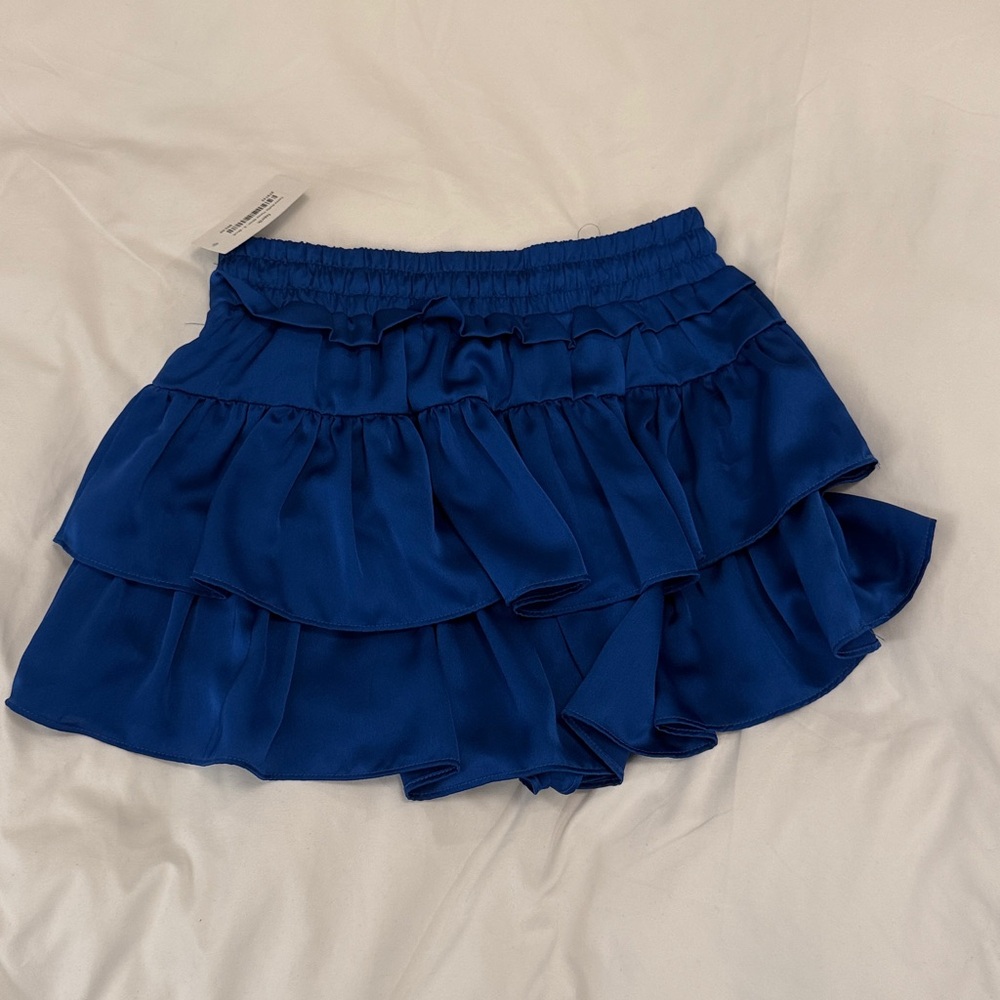 Blue Ruffled Mini Skort - Picture 4 of 5